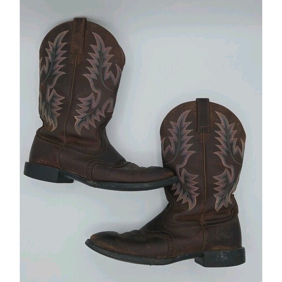 Ariat Women's Heritage Stockman Sassy Performance Brown Boots Round Toe Size 8.5 - Picture 4 of 9